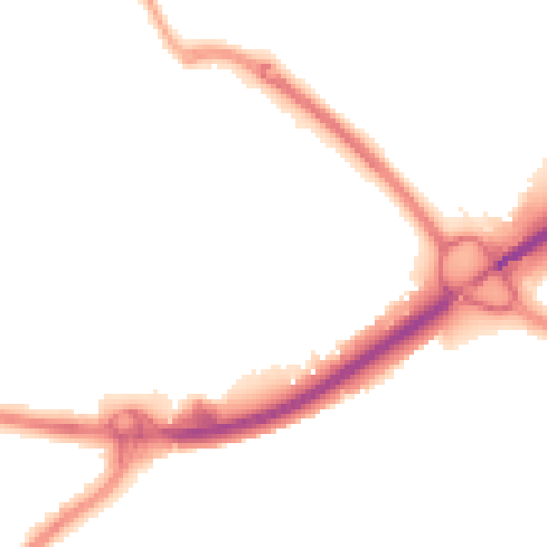 Night-time road noise heatmap for PO16 7BB