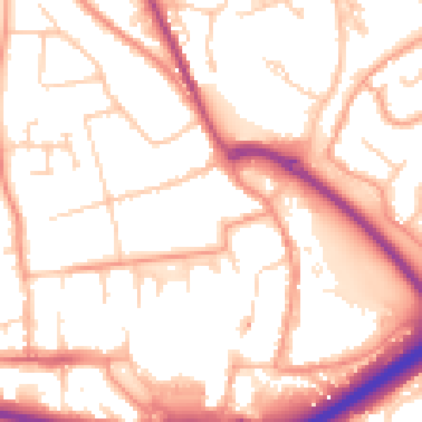 Daytime road noise heatmap for PO16 7DU