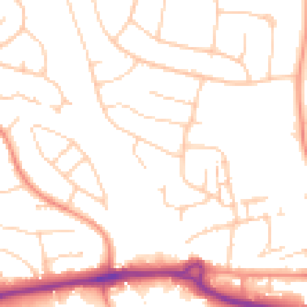 Daytime road noise heatmap for PO16 7PB