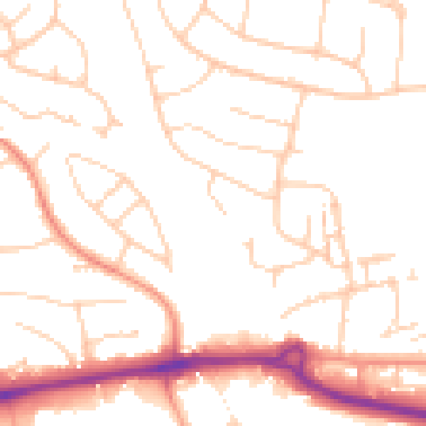 Daytime road noise heatmap for PO16 7PD