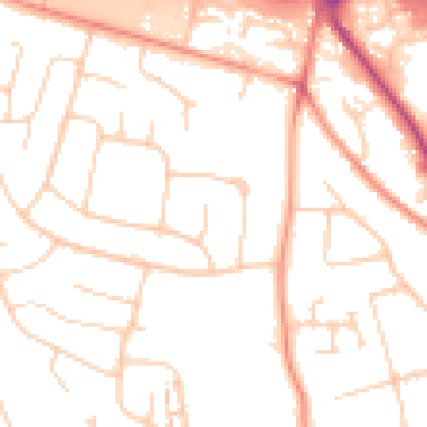 Daytime road noise heatmap for PO16 7QJ