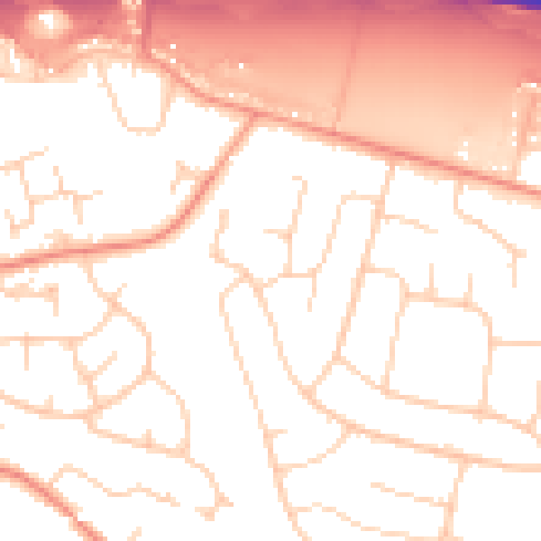 Daytime road noise heatmap for PO16 7RH