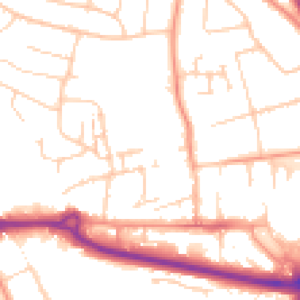 Daytime road noise heatmap for PO16 7SW