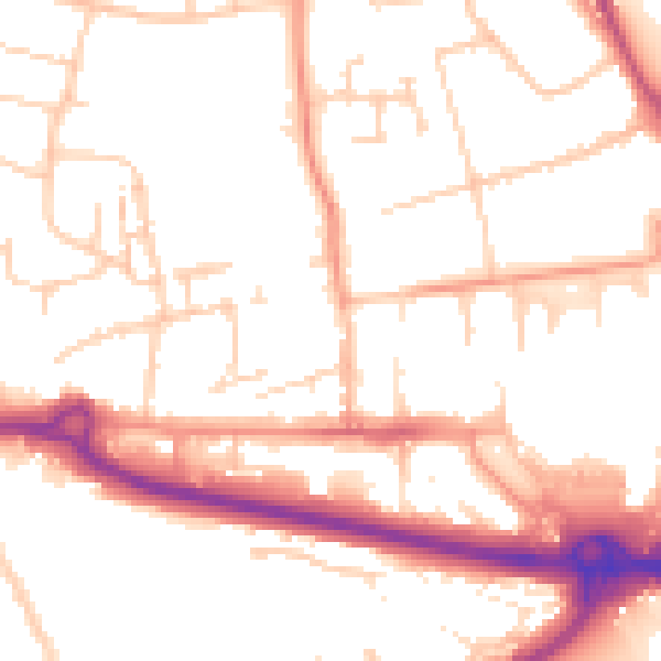 Daytime road noise heatmap for PO16 7SX