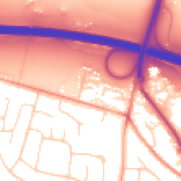 Daytime road noise heatmap for PO16 7UF