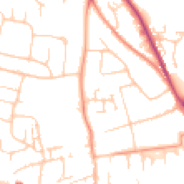 Daytime road noise heatmap for PO16 7YE