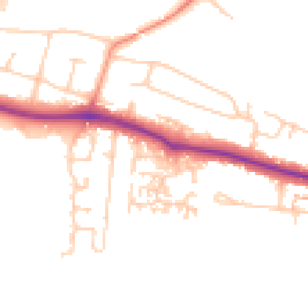 Daytime road noise heatmap for PO16 8AR