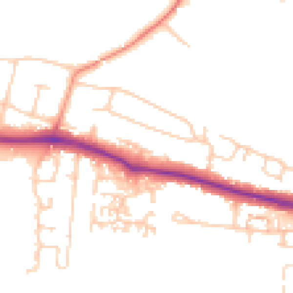 Daytime road noise heatmap for PO16 8GA