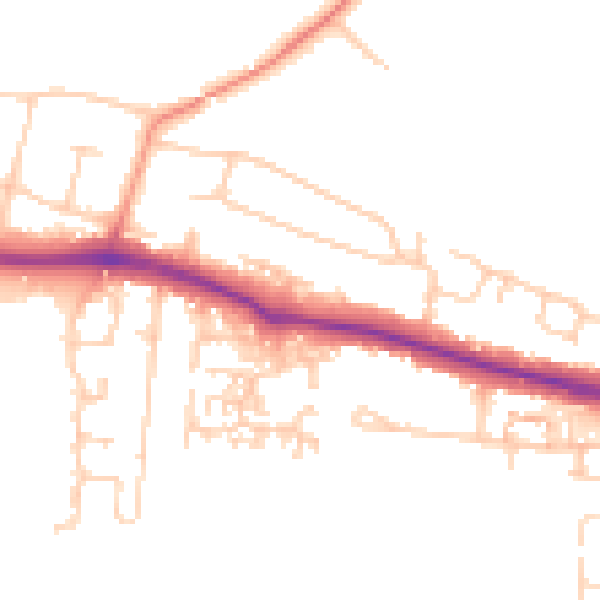 Daytime road noise heatmap for PO16 8GG