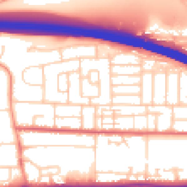Daytime road noise heatmap for PO16 8JB
