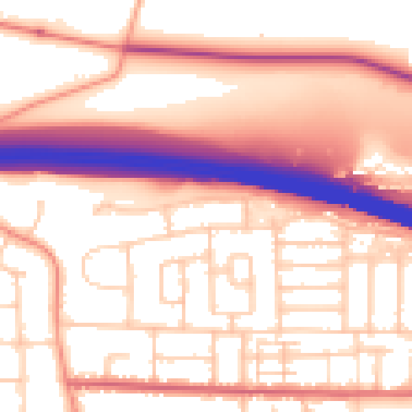 Daytime road noise heatmap for PO16 8JG