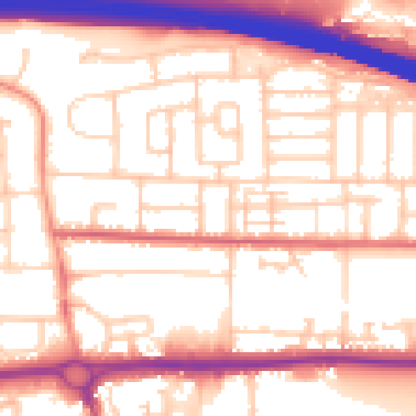 Daytime road noise heatmap for PO16 8LS