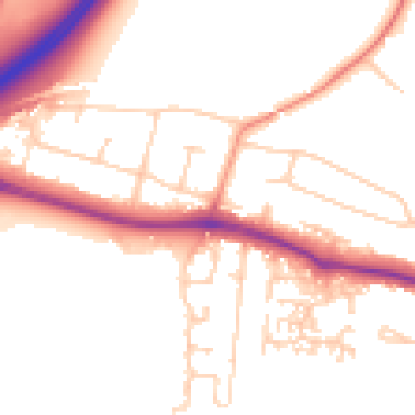 Daytime road noise heatmap for PO16 8RS