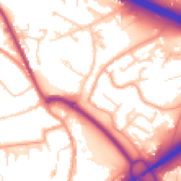 Daytime road noise heatmap for PO16 8SN
