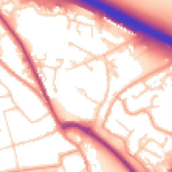 Daytime road noise heatmap for PO16 8SS