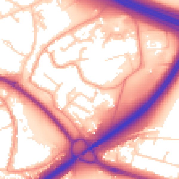 Daytime road noise heatmap for PO16 8TH