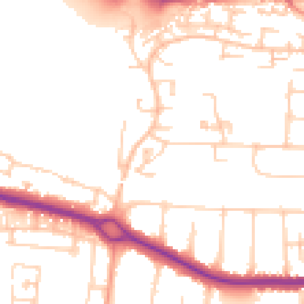 Daytime road noise heatmap for PO16 8TQ