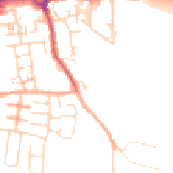 Daytime road noise heatmap for PO16 9FB