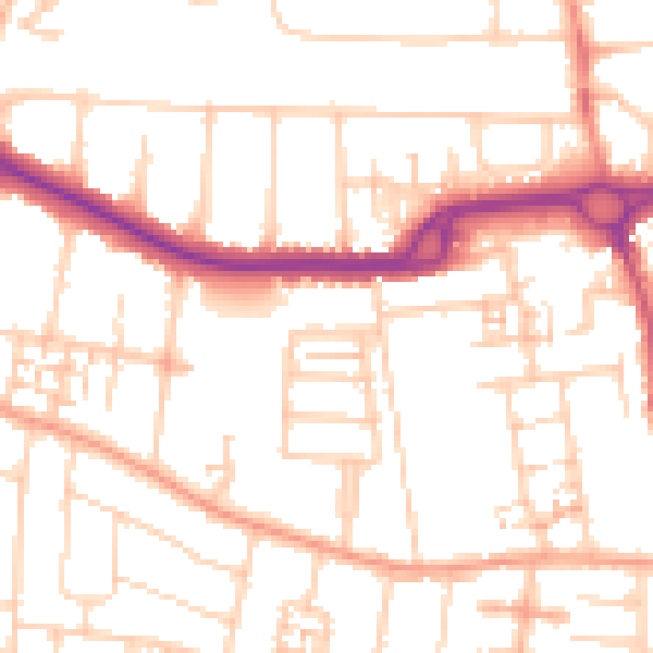 Daytime road noise heatmap for PO16 9RP