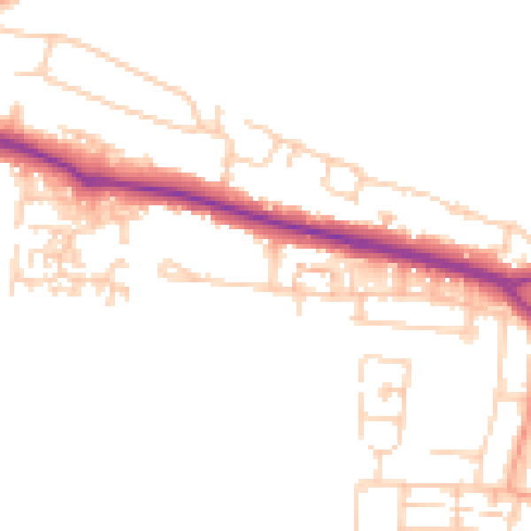 Daytime road noise heatmap for PO16 9SY