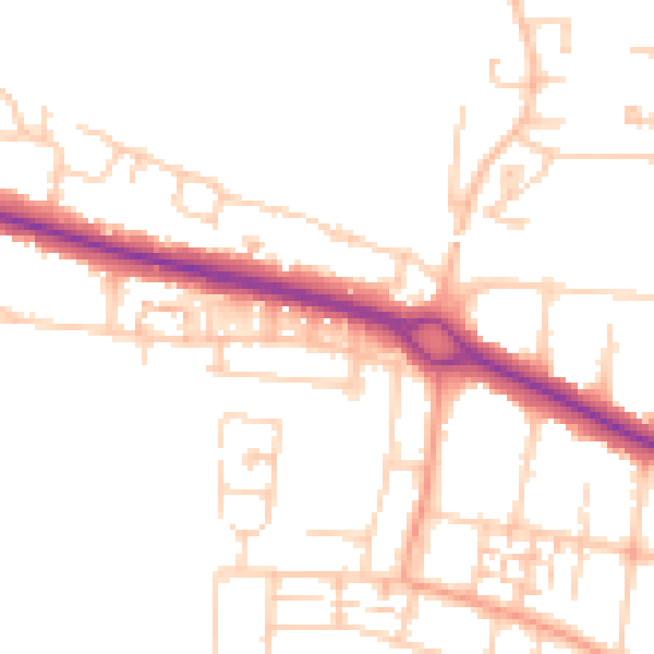 Daytime road noise heatmap for PO16 9TJ