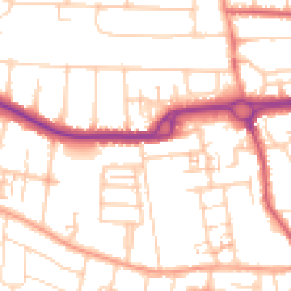 Daytime road noise heatmap for PO16 9UH