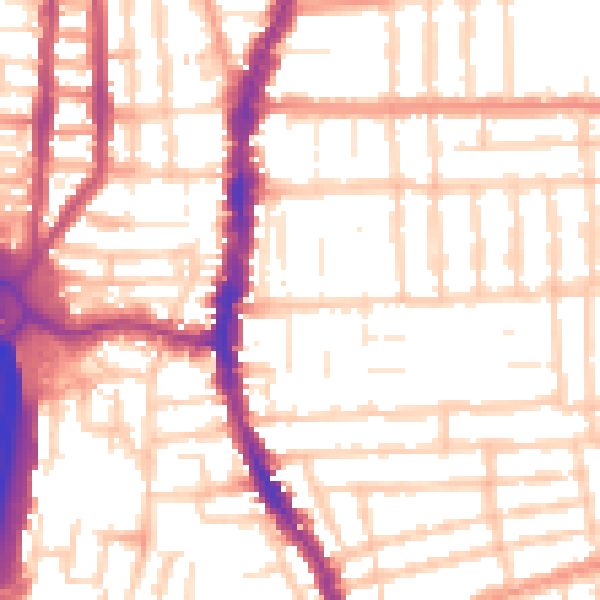 Daytime road noise heatmap for PO2 0AA