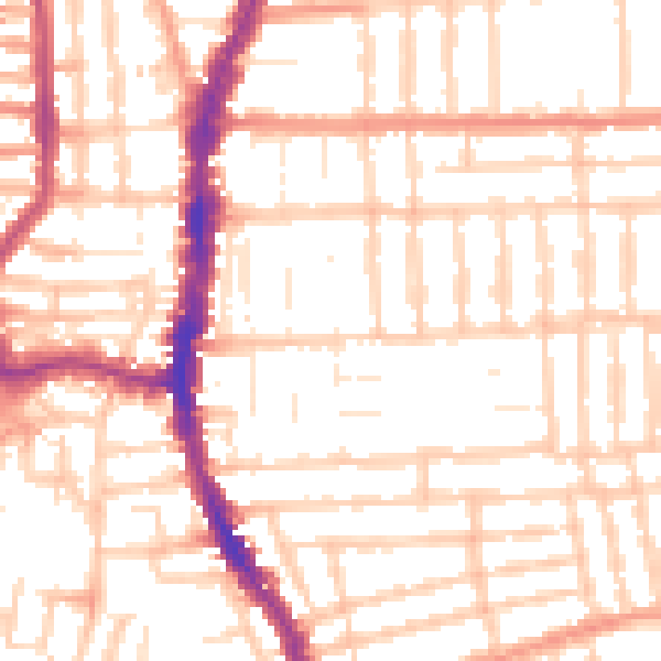 Daytime road noise heatmap for PO2 0AB