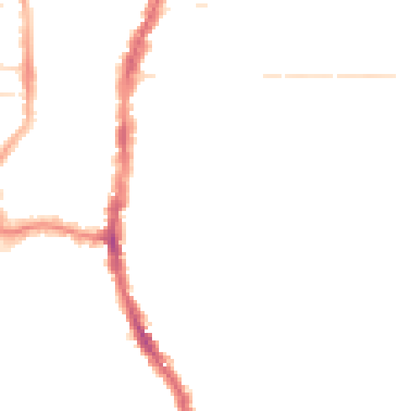Night-time road noise heatmap for PO2 0AB