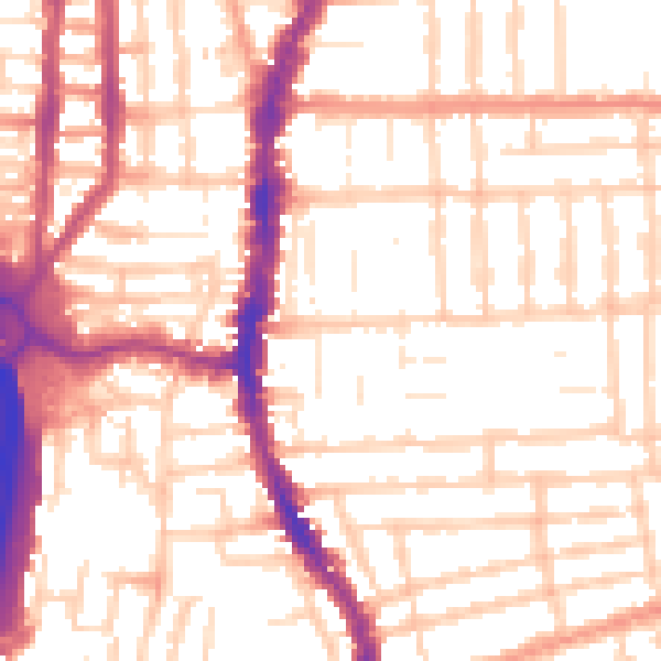 Daytime road noise heatmap for PO2 0AD