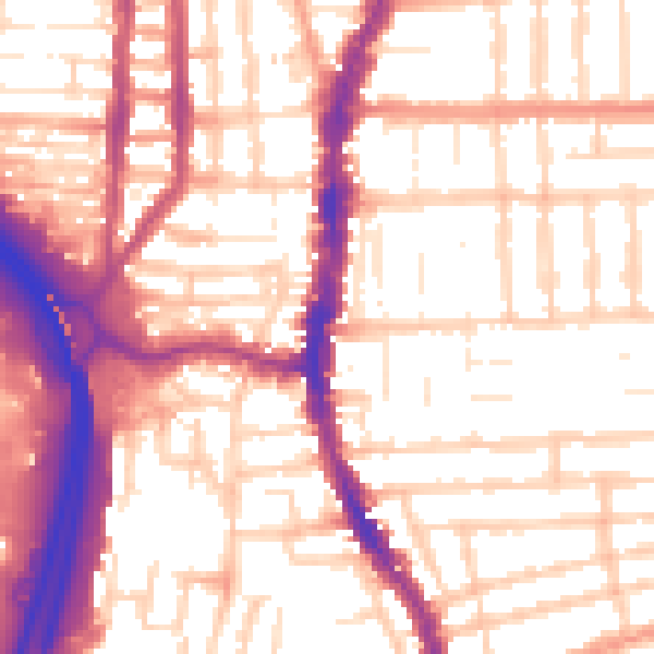 Daytime road noise heatmap for PO2 0AF