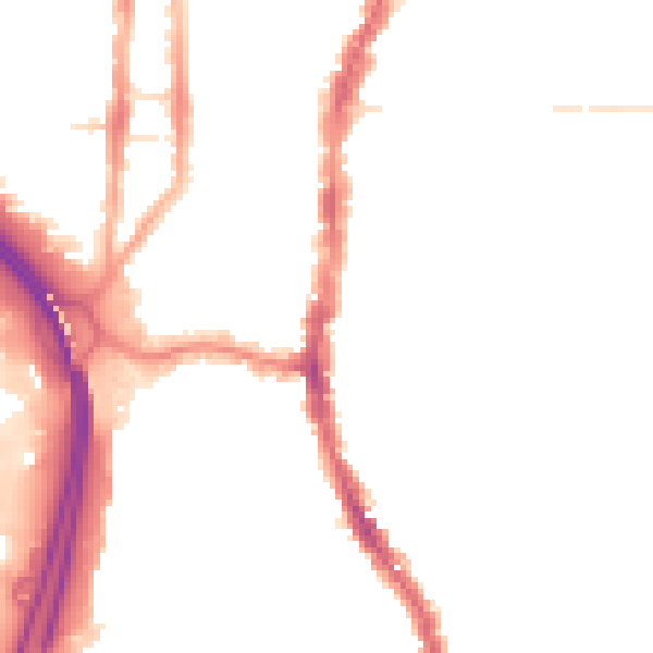 Night-time road noise heatmap for PO2 0AF