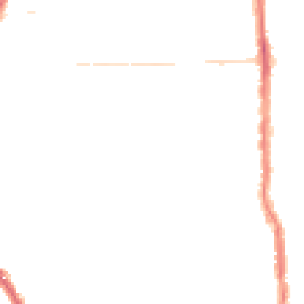 Night-time road noise heatmap for PO2 0AJ