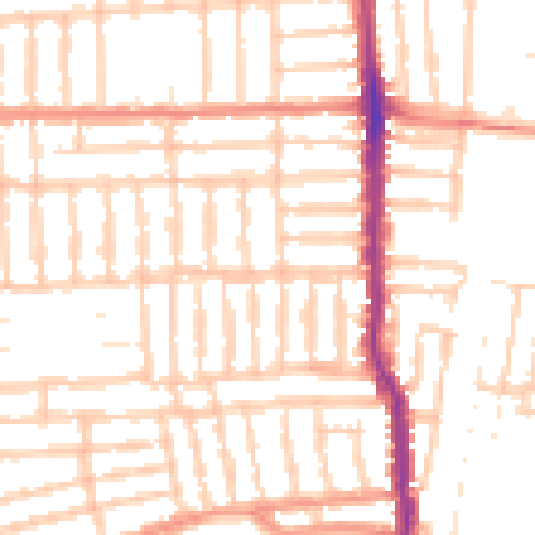 Daytime road noise heatmap for PO2 0AN