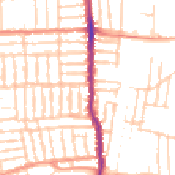 Daytime road noise heatmap for PO2 0AP