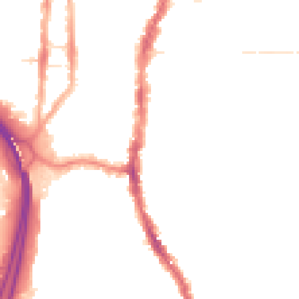 Night-time road noise heatmap for PO2 0AR
