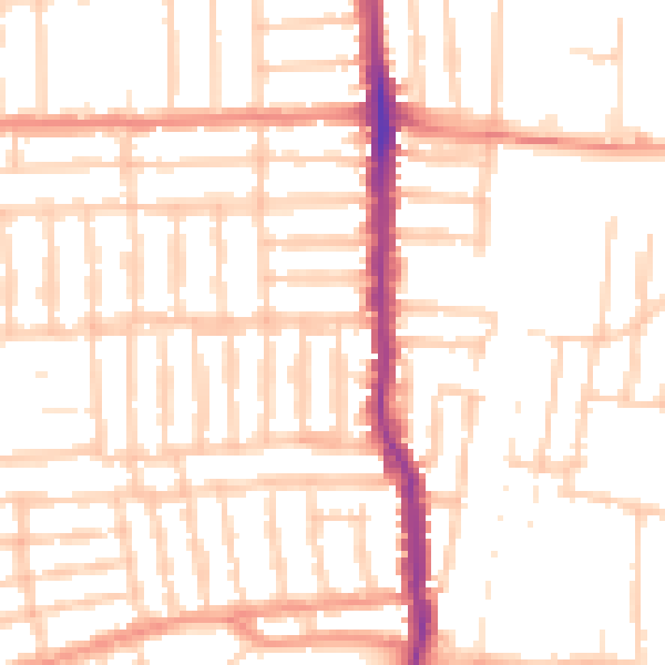 Daytime road noise heatmap for PO2 0AS