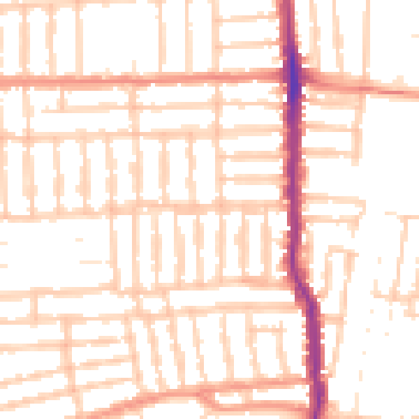 Daytime road noise heatmap for PO2 0AU