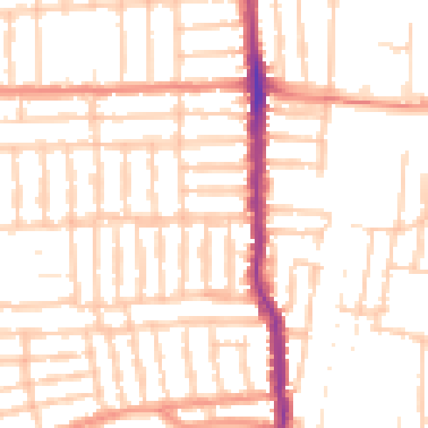 Daytime road noise heatmap for PO2 0AW