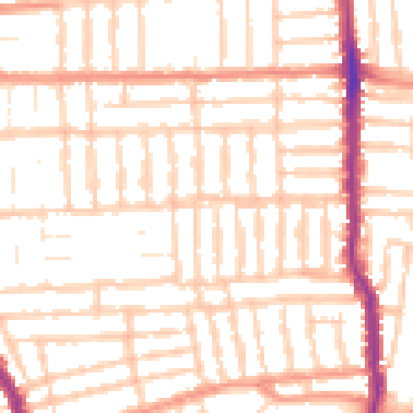 Daytime road noise heatmap for PO2 0AX