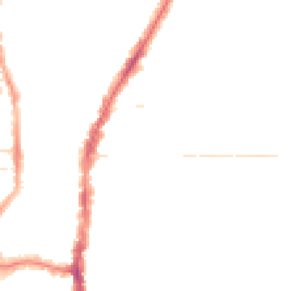 Night-time road noise heatmap for PO2 0AZ