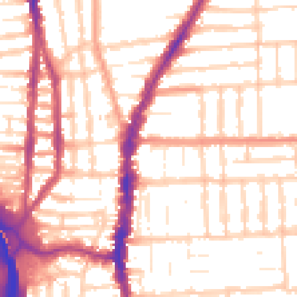 Daytime road noise heatmap for PO2 0BF