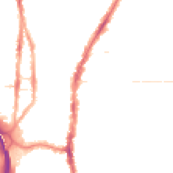 Night-time road noise heatmap for PO2 0BF