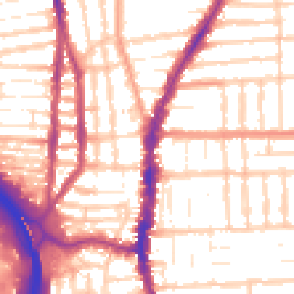 Daytime road noise heatmap for PO2 0BN