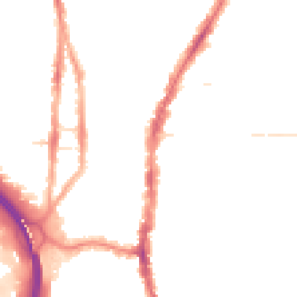 Night-time road noise heatmap for PO2 0BN