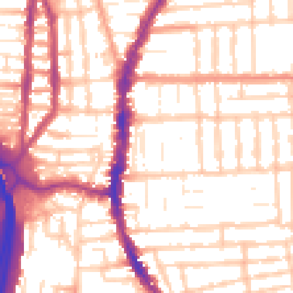 Daytime road noise heatmap for PO2 0BP