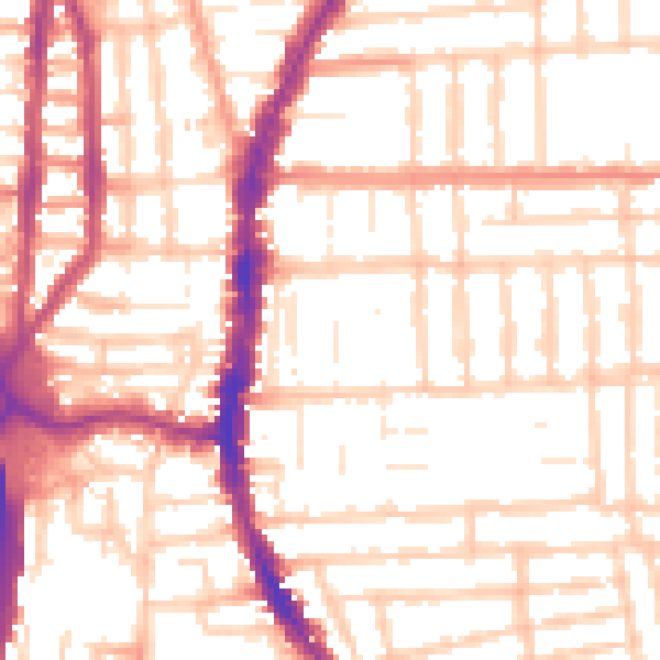 Daytime road noise heatmap for PO2 0BS