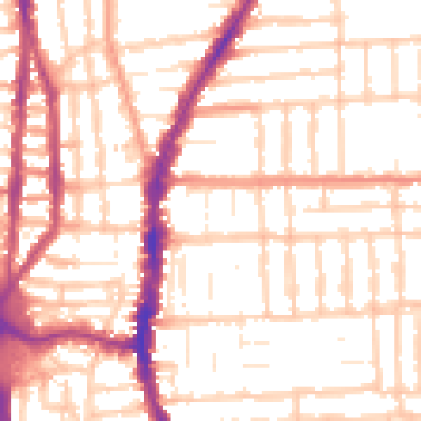 Daytime road noise heatmap for PO2 0BT