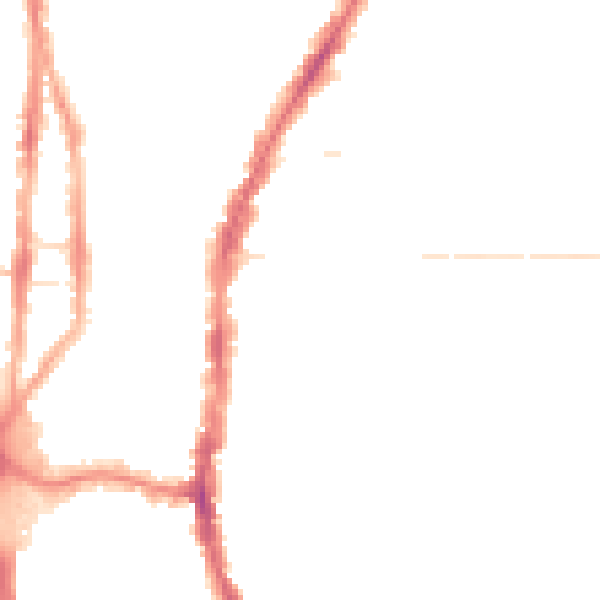 Night-time road noise heatmap for PO2 0BT