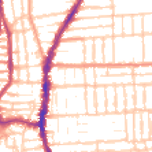 Daytime road noise heatmap for PO2 0BU